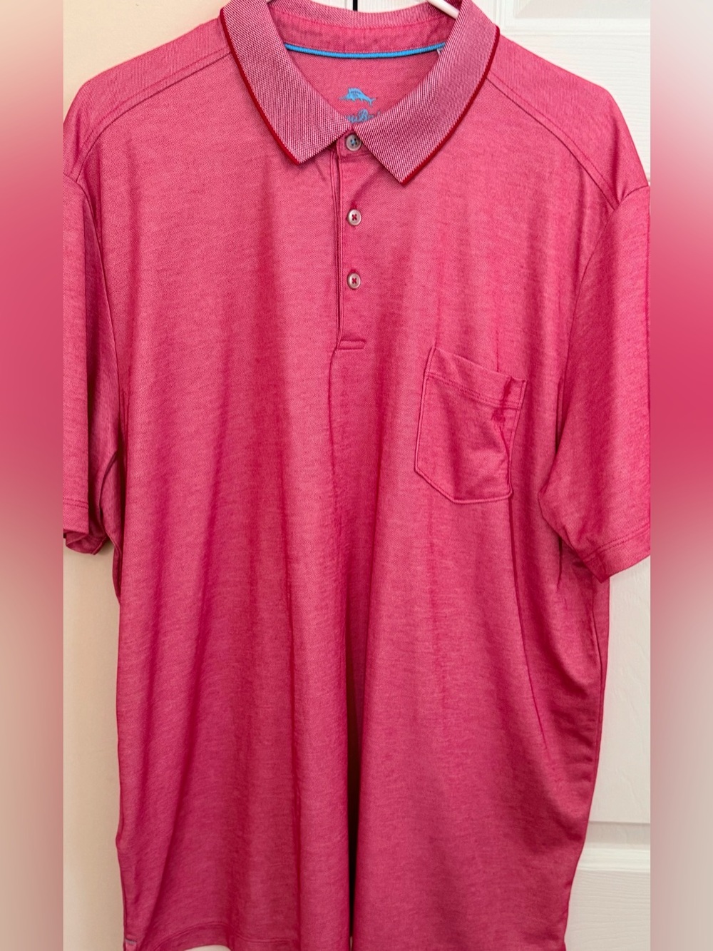 Tommy Bahama Pinkish Red Men’s XXL Short Sleeve Polo Shirt
